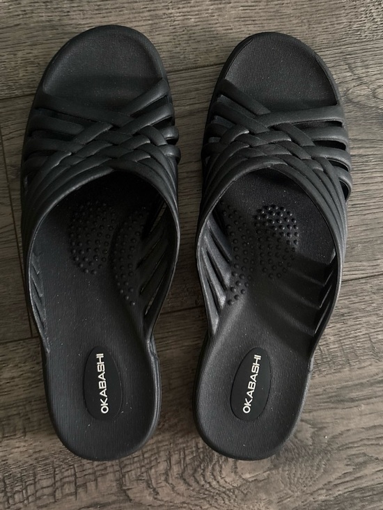 Okabashi Shoes - Okabashi Black Women's Slip-On Clog Slides size Medium 8 to 9